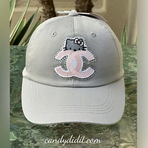 NWT Super Cute Candy Did It! Handmade Miss Kitty Double C Bling Ball Cap